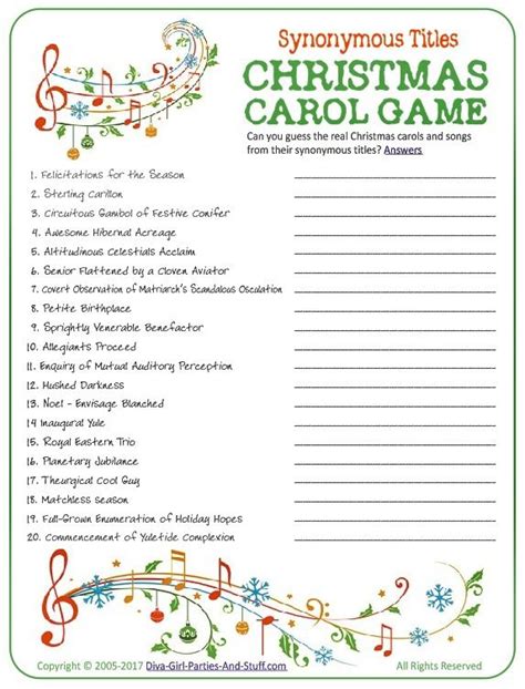 christmas carol game guess the original song titles